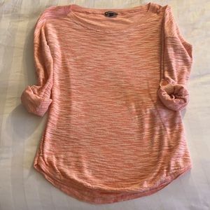 Express Peach Long-sleeve Top w Button sleeves